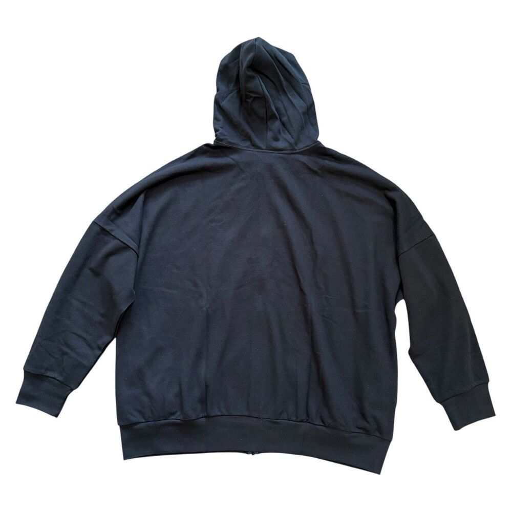 Adidas NWT Women’s Track Jacket Top Plus Size 3X Hoodie Black Cotton Blend - Picture 2 of 5